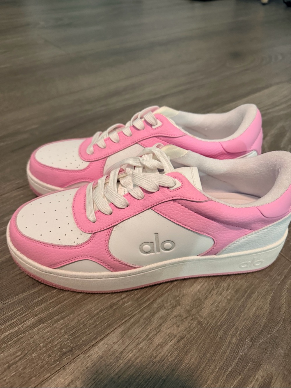 ALO Yoga Pink and White Low-Top Sneakers